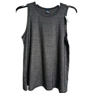 NWT Women's Old Navy Luxe Shimmer Sleeveless Top Size XS 0-2 Black